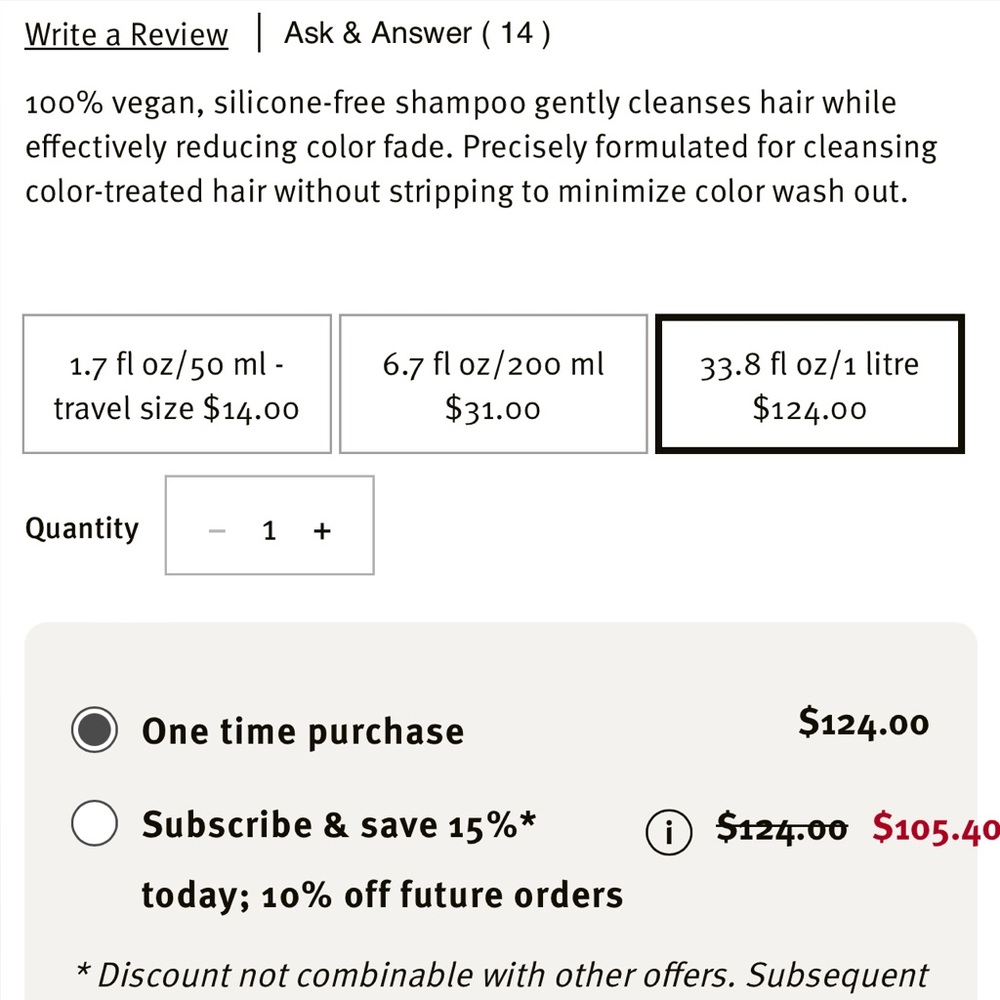 New Aveda color control shampoo 33.8 oz / 1 liter - Picture 8 of 8
